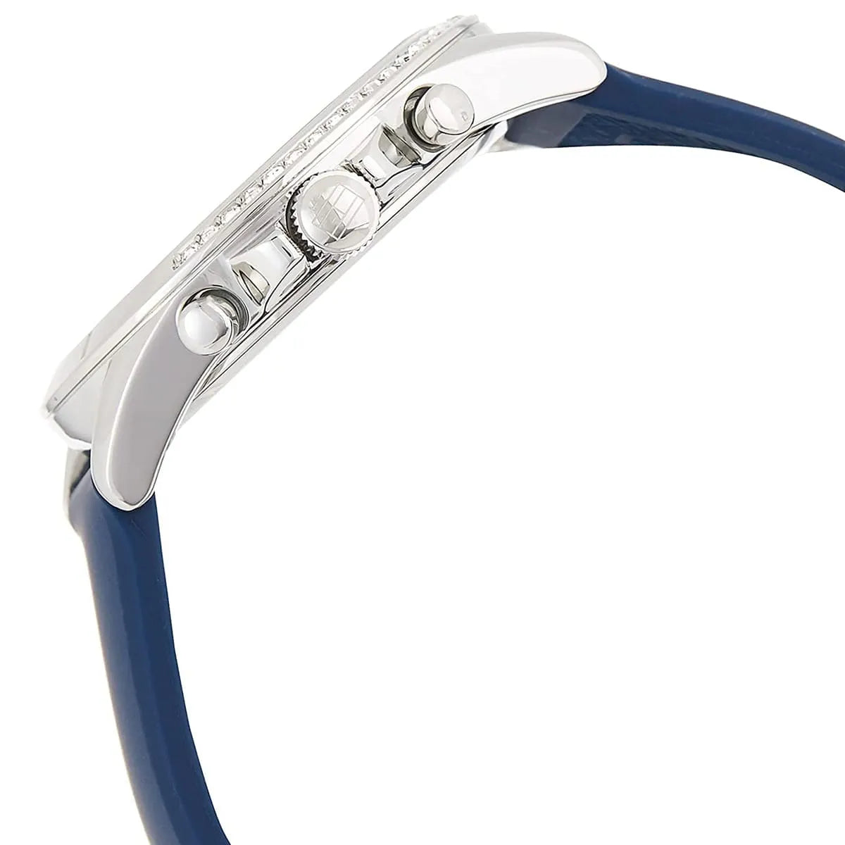Tommy Hilfiger Kennedy 1782389 Silver Crystal Case Navy Blue Rubber Women's Watch