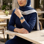 Tommy Hilfiger Kennedy 1782389 Silver Crystal Case Navy Blue Rubber Women's Watch