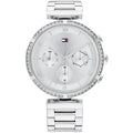Tommy Hilfiger Luna 1782393 Silver Case Silver Dial Crystal Bezel Women's Watch