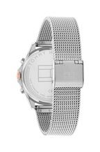 Tommy Hilfiger Quinn 1782416 Silver Mesh Rose Gold Bezel Women's Watch