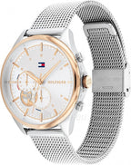 Tommy Hilfiger Quinn 1782416 Silver Mesh Rose Gold Bezel Women's Watch