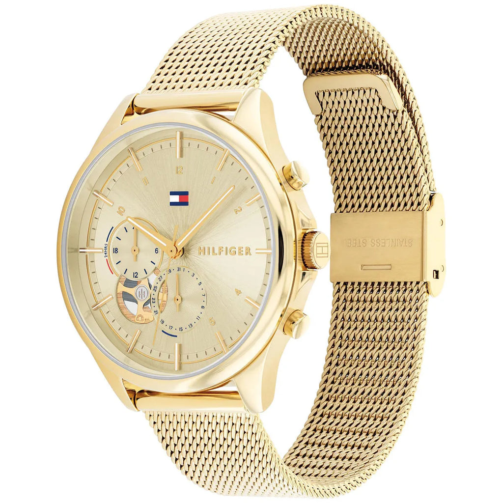 Tommy Hilfiger Lori 1782417 Multi-Function Champagne Dial Women's Mesh Watch