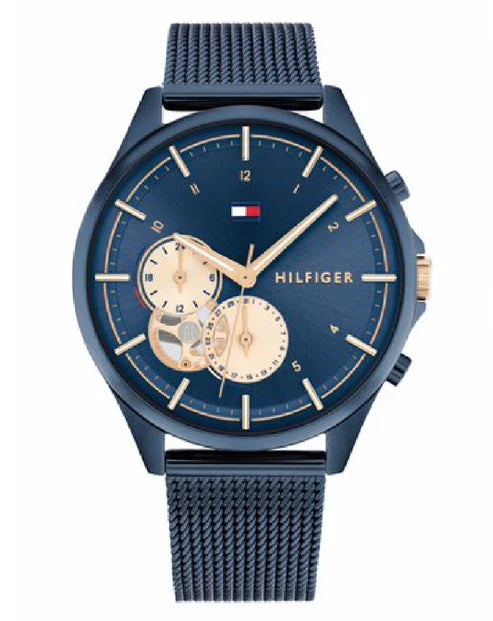 Tommy Hilfiger Quinn 1782418 Full Navy Blue Semi-Skeleton Mesh Women's Watch