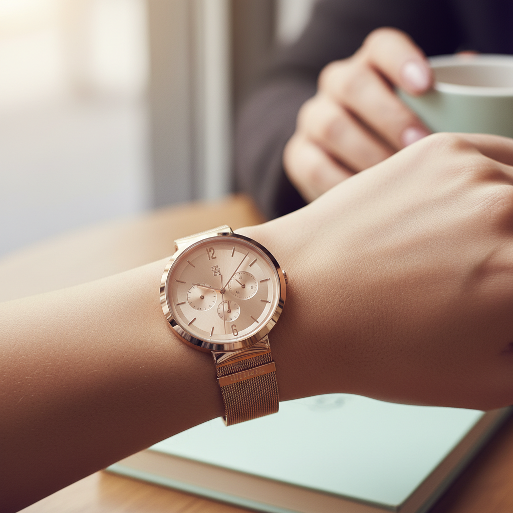 Tommy Hilfiger Lidia 1782538 Rose Gold Dial Rose Gold Mesh Women's Watch