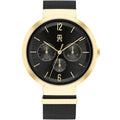 Tommy Hilfiger Lidia 1782540 Gold Case Black Dial Black Mesh Women's Watch