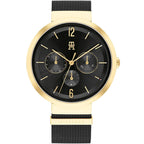 Tommy Hilfiger Lidia 1782540 Gold Case Black Dial Black Mesh Women's Watch