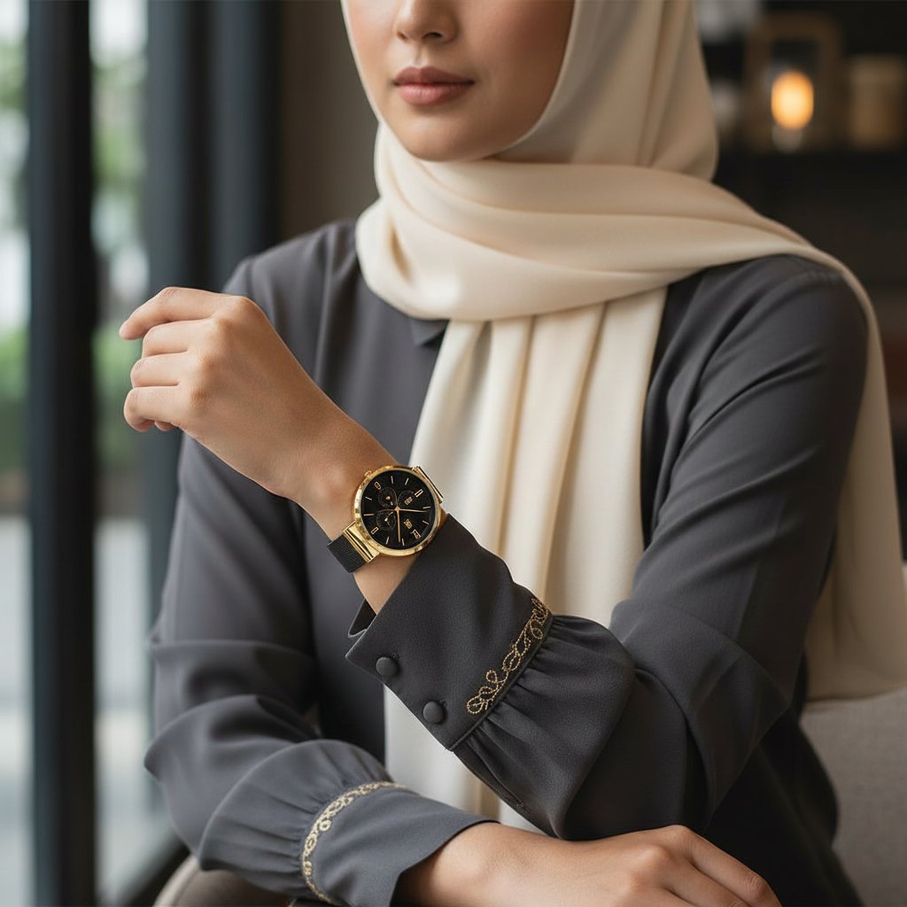 Tommy Hilfiger Lidia 1782540 Gold Case Black Dial Black Mesh Women's Watch