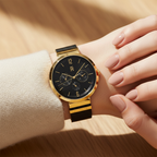 Tommy Hilfiger Lidia 1782540 Gold Case Black Dial Black Mesh Women's Watch
