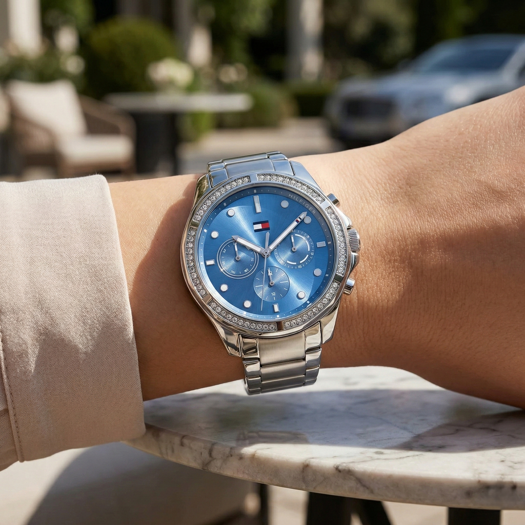 Tommy Hilfiger Lori 1782569 Silver Stainless Steel Blue Dial Women's Watch