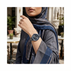 Tommy Hilfiger Iris 1782589 Slate Blue Mesh Rose Gold Accents Women's Watch