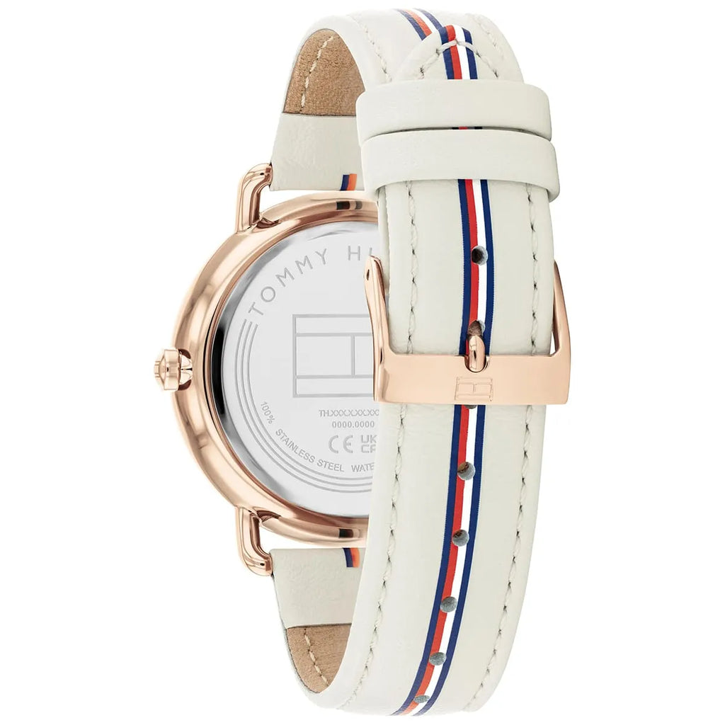 Tommy Hilfiger Lily 1782659 Rose Gold Case Beige Leather Strap Women's Watch