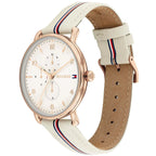 Tommy Hilfiger Lily 1782659 Rose Gold Case Beige Leather Strap Women's Watch