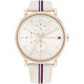 Tommy Hilfiger Lily 1782659 Rose Gold Case Beige Leather Strap Women's Watch