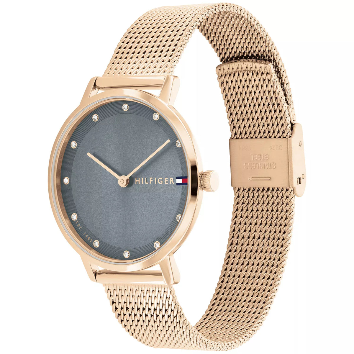 Tommy Hilfiger Pippa 1782669 Rose Gold Case Grey Dial Mesh Women's Watch
