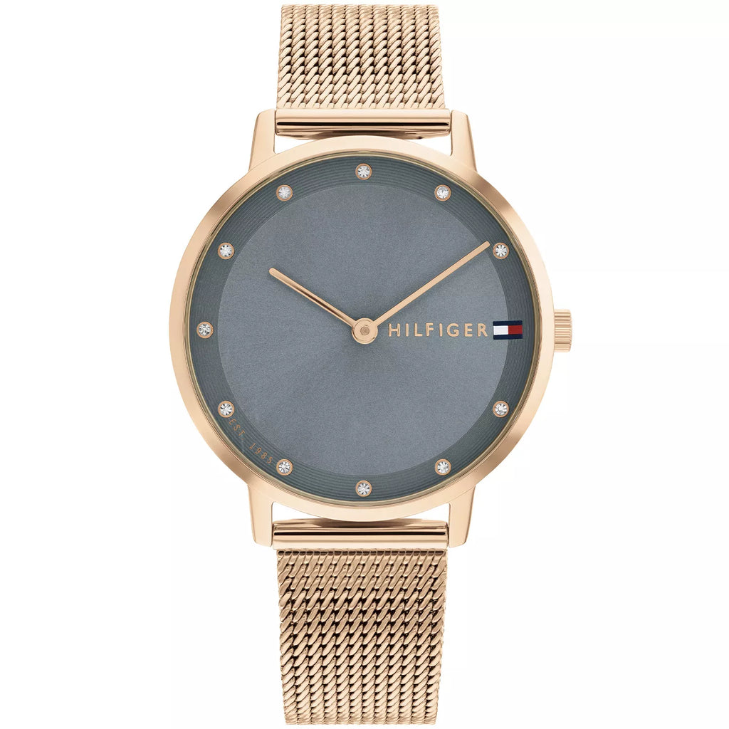 Tommy Hilfiger Pippa 1782669 Rose Gold Case Grey Dial Mesh Women's Watch