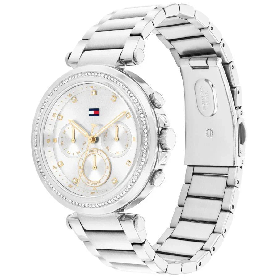 Tommy Hilfiger Emily 1782701 Silver Case Silver Dial Crystal Bezel Women's Watch