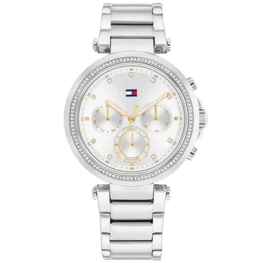 Tommy Hilfiger Emily 1782701 Silver Case Silver Dial Crystal Bezel Women's Watch