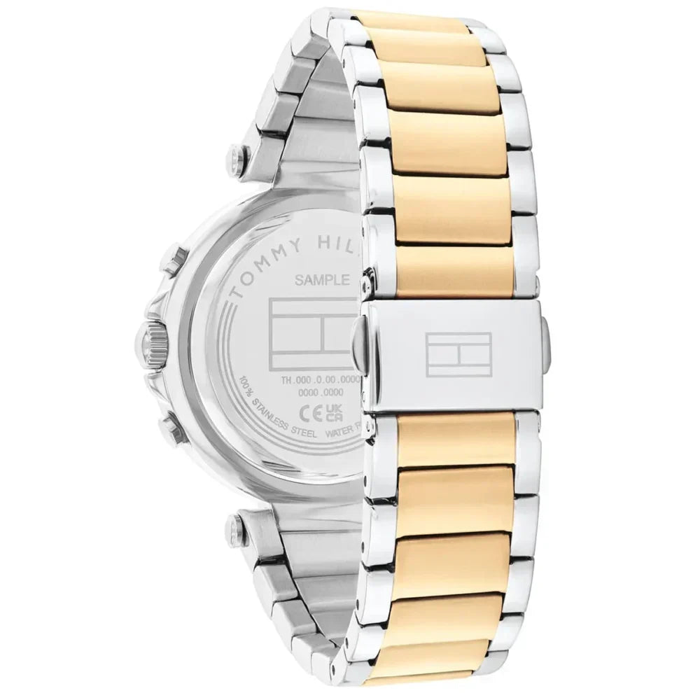 Tommy Hilfiger Emily 1782702 Two-Tone Gold & Silver Black Dial Crystal Bezel Women's Watch