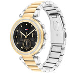 Tommy Hilfiger Emily 1782702 Two-Tone Gold & Silver Black Dial Crystal Bezel Women's Watch