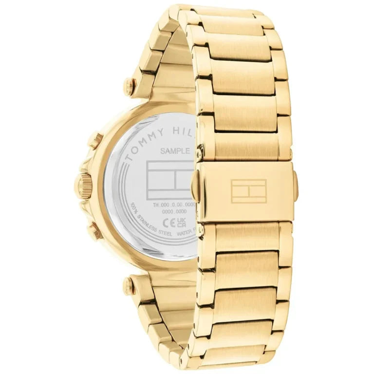 Tommy Hilfiger Emily 1782703 Gold Case Silver Dial Crystal Bezel Women's Watch