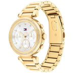 Tommy Hilfiger Emily 1782703 Gold Case Silver Dial Crystal Bezel Women's Watch
