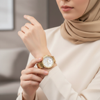 Tommy Hilfiger Emily 1782703 Gold Case Silver Dial Crystal Bezel Women's Watch