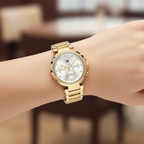 Tommy Hilfiger Emily 1782703 Gold Case Silver Dial Crystal Bezel Women's Watch