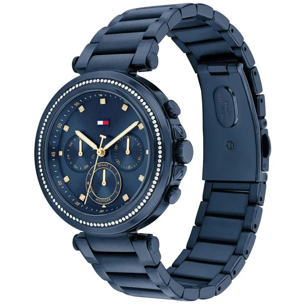 Tommy Hilfiger Emily 1782704 Full Navy Blue Crystal Bezel Women's Watch