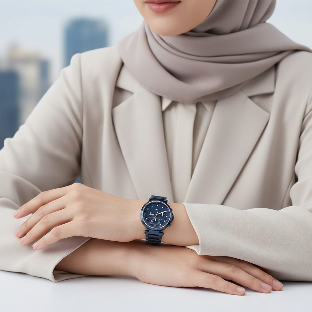 Tommy Hilfiger Emily 1782704 Full Navy Blue Crystal Bezel Women's Watch