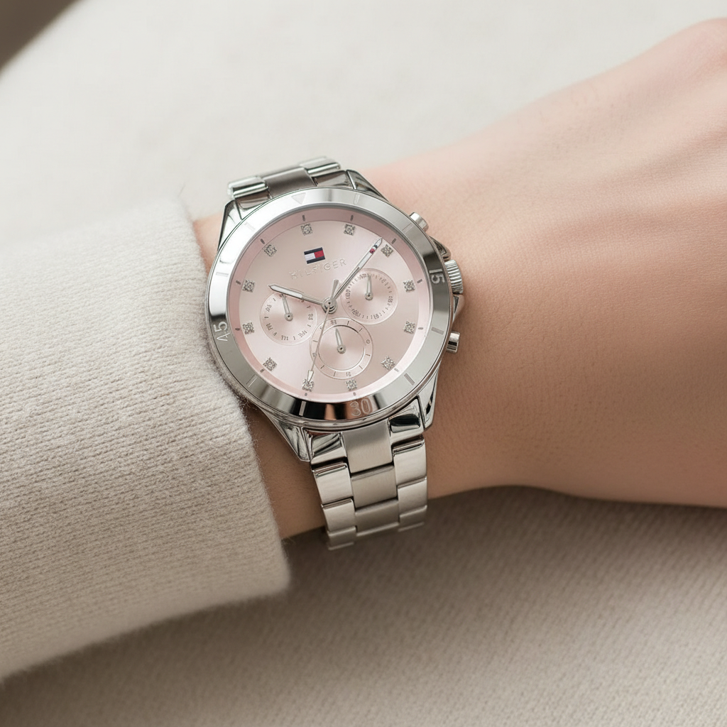 Tommy Hilfiger Mellie 1782706 Women's Silver Steel Watch with Pink Dial