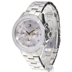 Tommy Hilfiger Mellie 1782707 Women's Silver Steel Watch with White Ceramic Bezel
