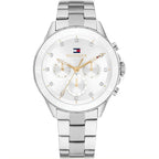 Tommy Hilfiger Mellie 1782707 Women's Silver Steel Watch with White Ceramic Bezel