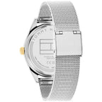 Tommy Hilfiger Monica 1782713 Silver Mesh Skeleton Dial Fluted Bezel Women's Watch