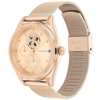 Tommy Hilfiger Monica 1782715 Rose Gold Semi-Skeleton Dial Fluted Bezel Women's Watch