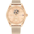 Tommy Hilfiger Monica 1782715 Rose Gold Semi-Skeleton Dial Fluted Bezel Women's Watch