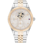 Tommy Hilfiger Monica 1782716 Two-Tone Skeleton Dial Fluted Bezel Women's Watch