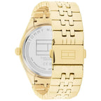 Tommy Hilfiger Monica 1782717 Gold Case Black Skeleton Dial Fluted Bezel Women's Watch