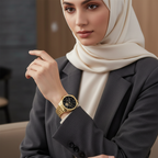 Tommy Hilfiger Monica 1782717 Gold Case Black Skeleton Dial Fluted Bezel Women's Watch