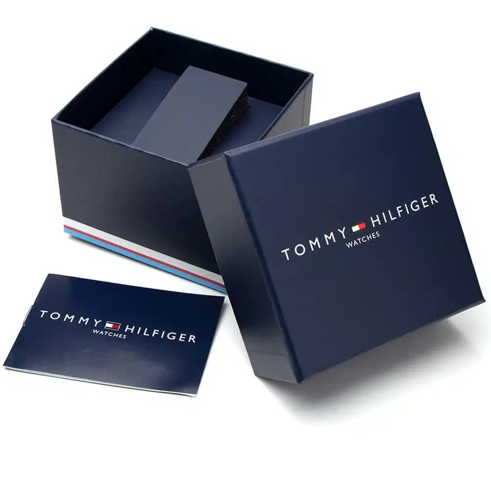 Tommy Hilfiger Monica 1782717 Gold Case Black Skeleton Dial Fluted Bezel Women's Watch