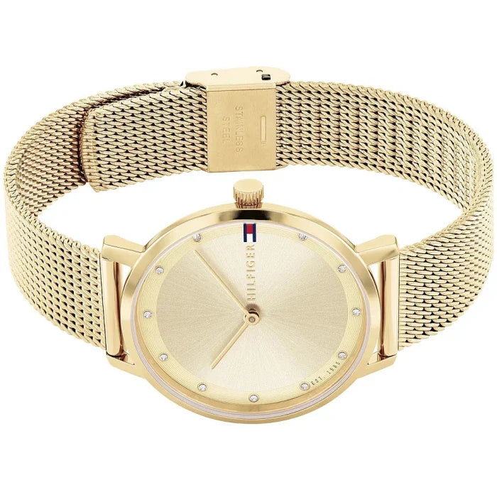 Tommy Hilfiger Pippa 1782728 Full Gold Mesh Crystal Markers Women's Watch
