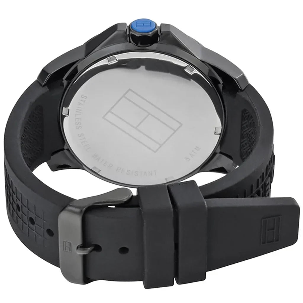 Tommy Hilfiger Cole 1790983 Black IP Case Black Dial Black Silicone Men's Watch