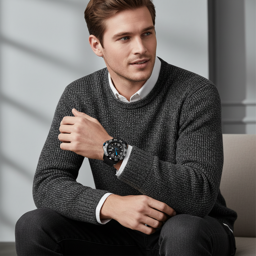 Tommy Hilfiger Cole 1790983 Black IP Case Black Dial Black Silicone Men's Watch