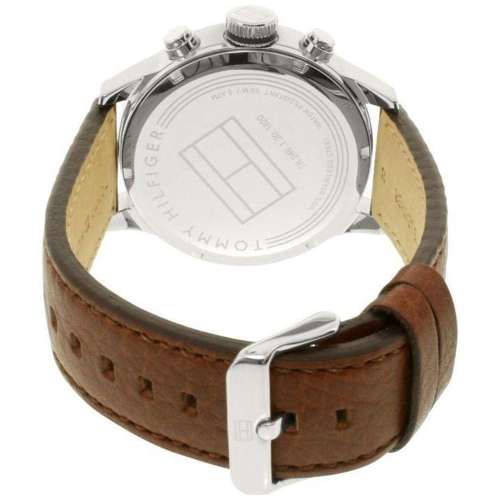 Tommy Hilfiger Trent 1791137 Two-Tone Case Blue Dial Brown Leather Men's Watch