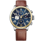 Tommy Hilfiger Trent 1791137 Two-Tone Case Blue Dial Brown Leather Men's Watch