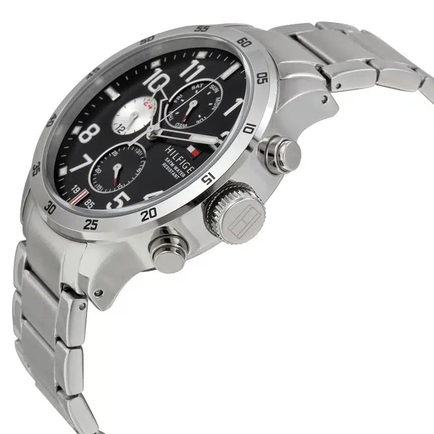 Tommy Hilfiger Trent 1791141 Silver Case Black Dial Steel Men's Watch