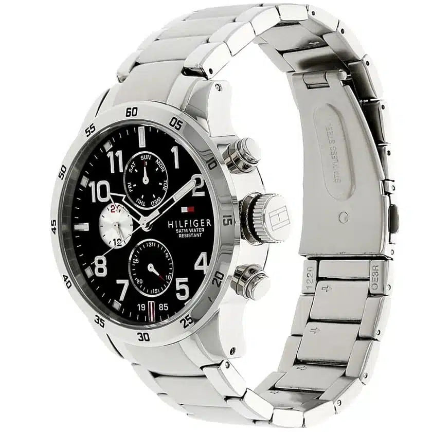 Tommy Hilfiger Trent 1791141 Silver Case Black Dial Steel Men's Watch