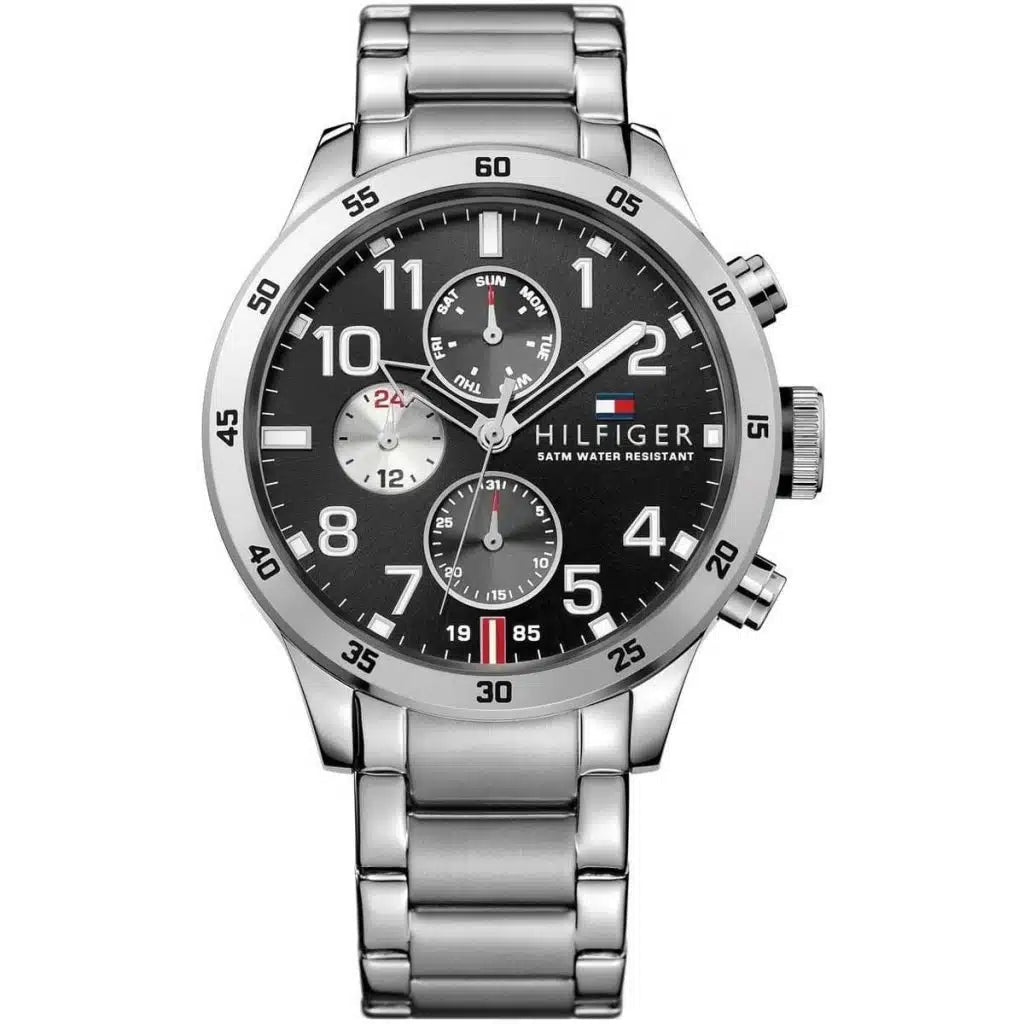 Tommy Hilfiger Trent 1791141 Silver Case Black Dial Steel Men's Watch