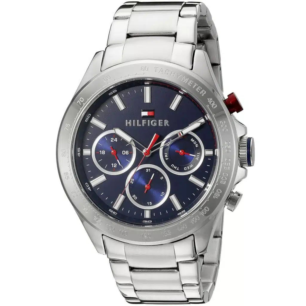 Tommy Hilfiger Hudson 1791228 Silver Case Blue Dial Silver Stainless Steel Men's Watch