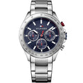 Tommy Hilfiger Hudson 1791228 Silver Case Blue Dial Silver Stainless Steel Men's Watch