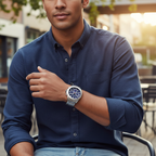Tommy Hilfiger Hudson 1791228 Silver Case Blue Dial Silver Stainless Steel Men's Watch